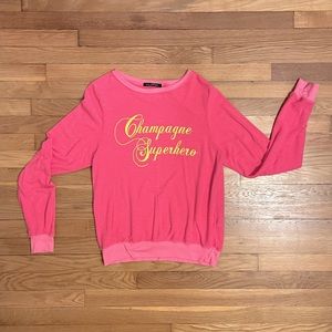 Wildfox Champagne Superhero Baggy Beach Jumper Size S